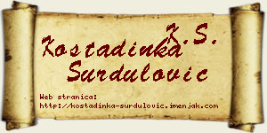 Kostadinka Surdulović vizit kartica